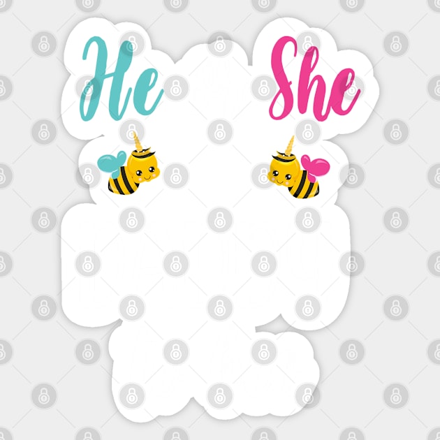 He Or She Daddy To Bee - Funny Gender Reveal Gift For Dad - Cute Bee Theme Dad To Be Sticker by WassilArt